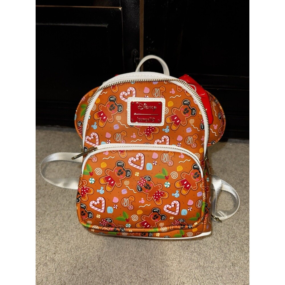 Disney Loungefly Christmas Holiday Gingerbread Mini Backpack & Ears Set NWT